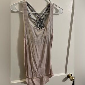 Pink Black Asymmetrical Tank Top